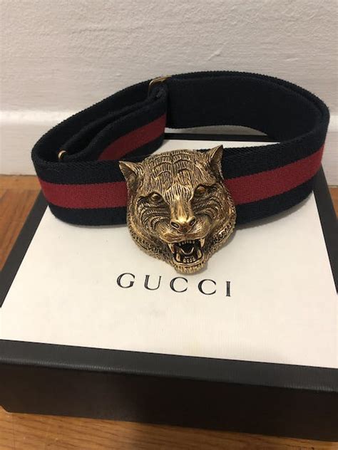 gucci tiger buckle web belt|Gucci tiger handbag.